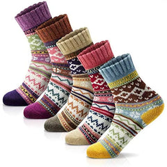 Womens Socks Winter Wool Socks Cozy Knit Warm Winter Socks for Mountain Climbing