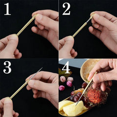 Portable Outdoor Tool Stainless Steel Toothpick Brass Creative Combination Stainless Steel