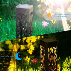 Solar Lights Outdoor with Solar Panel Pathway Lights IP65 Waterproof Garden Lights Auto