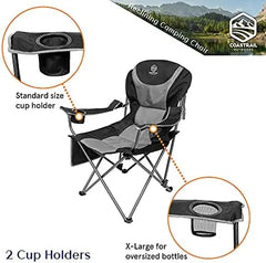 Reclining Camping Chair 3 Position Folding Lawn Chair for Adults Padded Comfort Camp