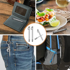 Portable Outdoor Tool Stainless Steel Toothpick Brass Creative Combination Stainless Steel