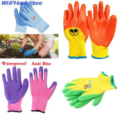 2PCS Kids Protective Hand Gloves Durable Garden Gloves for Children Waterproof Cleaning