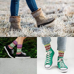 Womens Socks Winter Wool Socks Cozy Knit Warm Winter Socks for Mountain Climbing