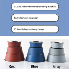 Stainless Steel Dog Cat Bowls Non-slip Outdoor Travel Feeding Feeder Water Food Bowl