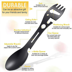 Outdoor Camping Stainless Steel MultiFunction 5 In 1 Integrated Spoon Fork Tableware