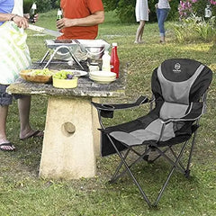Reclining Camping Chair 3 Position Folding Lawn Chair for Adults Padded Comfort Camp