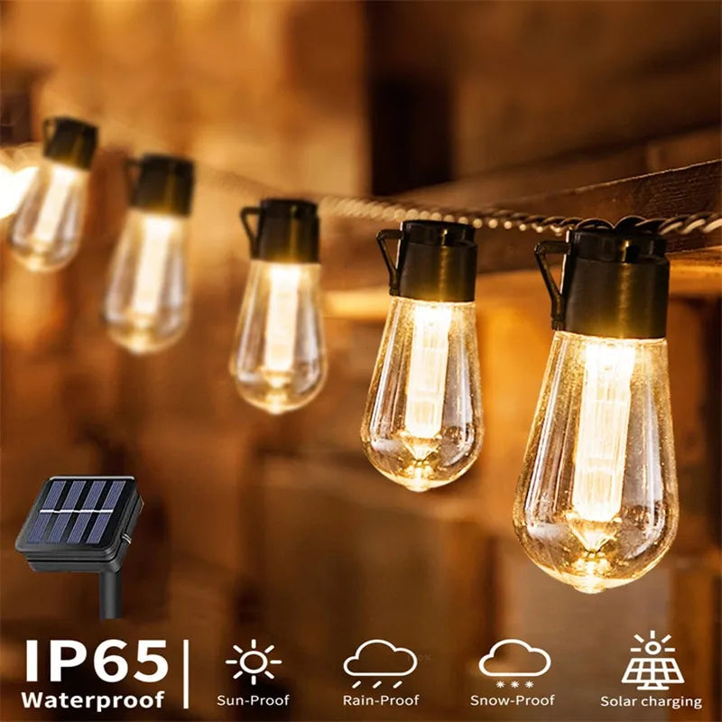 LED Solar Fairy String Lights Outdoor Christmas Decoration Bulb IP65 Waterproof
