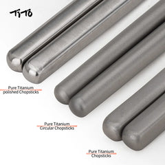 TiTo Outdoor Camping Tableware Titanium Alloy 6mm / 7mm  Hollow Chopsticks for Hiking