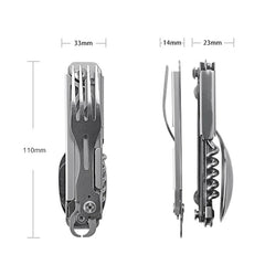 Multifunctional EDC folding outdoor tableware camping portable meal knife fork spoon
