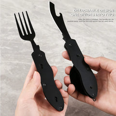 4 In 1 Multitool Outdoor Camping Utensils Portable Stainless Steel Foldable Spoon Fork