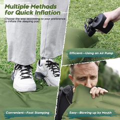 Outdoor Ultralight Sleeping Pad Thicken Inflatable Mattress with Pillow Built-in Pump