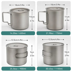 Ultralight Camping Mug Titanium Cup Tourist Tableware Picnic Utensils Outdoor Kitchen