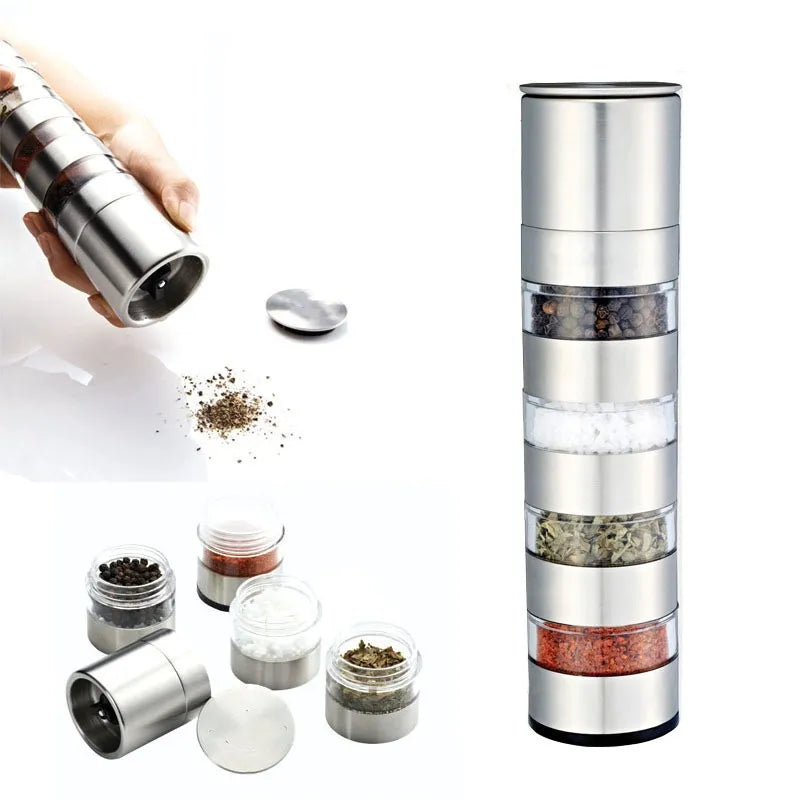 Outdoor Camping Spice Jars Oil Bottle Pepper Grinder Portable BBQ Picnic Spice