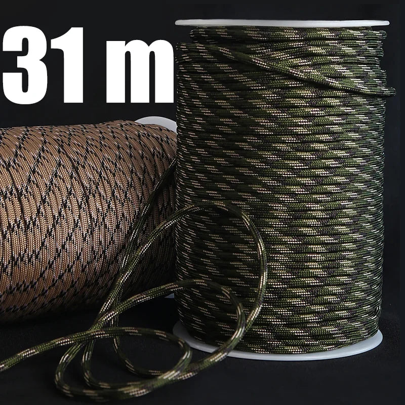 31 Meters Dia.4mm 7 Stand Cores Parachute Cord Lanyard Outdoor Camping Rope Climbing