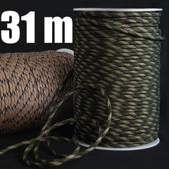 31 Meters Dia.4mm 7 Stand Cores Parachute Cord Lanyard Outdoor Camping Rope Climbing