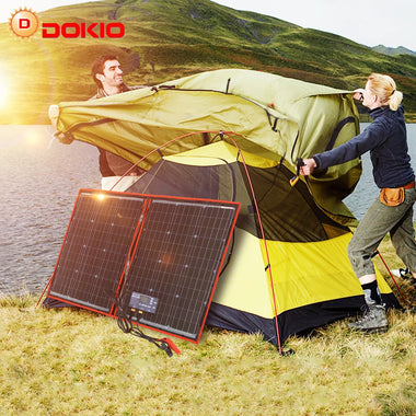 Dokio 18V 80W 160W 100W 200W Portable Foldable Solar Panel With 12V Controller