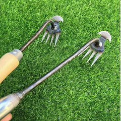 Weeding Artifact Uprooting Weeding Tool Steel Weed Puller 4 Teeth Dual Purpose Weeder