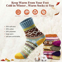 Womens Socks Winter Wool Socks Cozy Knit Warm Winter Socks for Mountain Climbing