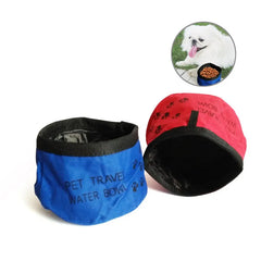 Dog Cat Puppy Food Water Bowl Dish Oxford Fabric Outdoor  Feeder Folding Collapsible