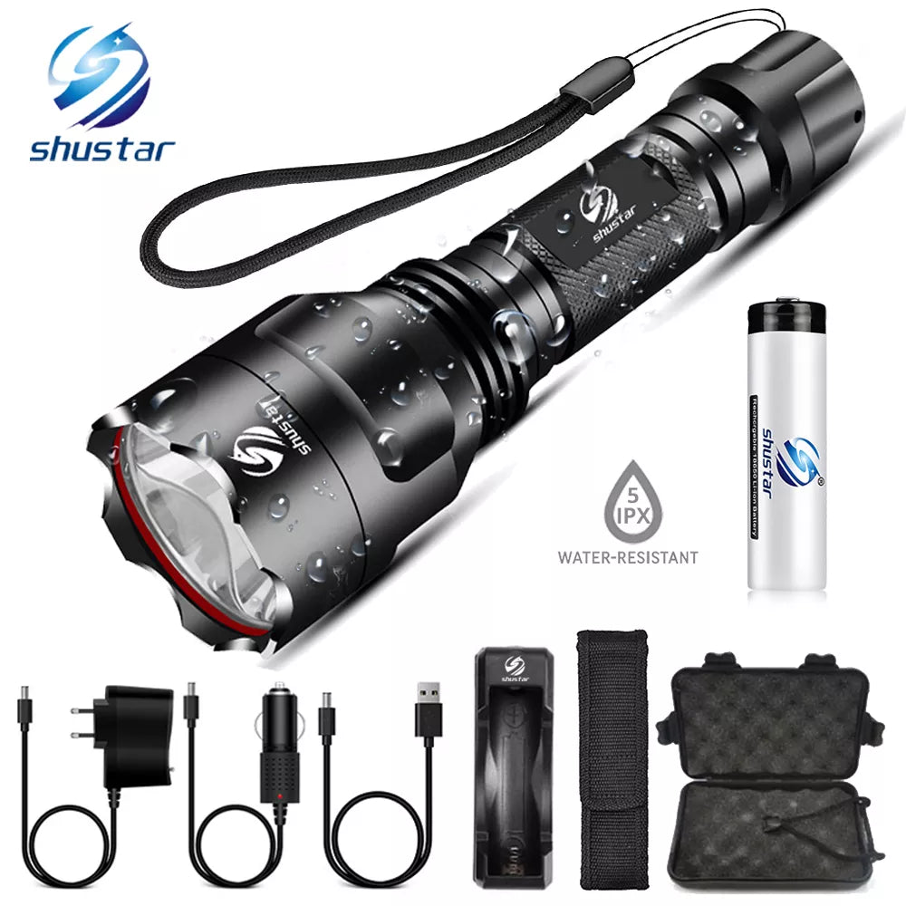 Super bright LED Flashlight 5 lighting modes Led Torch for Night Riding Camping Hiking