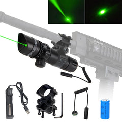 Tactical Hunting Laser Pointer Sight 532nm Green/Red Dot Rifle Underbarrel Mount