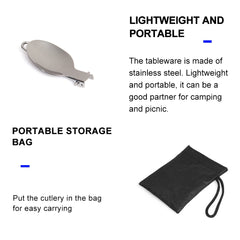 3 pcs 1 set Portable Outdoor Camping Travel Picnic Foldable Stainless Steel Cutlery