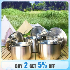 Stainless Steel Soup Pot Stock Pot Set with Lid Kitchenware Stew Pot Cooking Tools