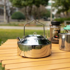 Stainless Steel Camping Cookware Outdoor Portable Cooking Teapot Picnic Tableware