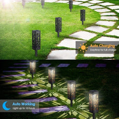 Solar Lights Outdoor with Solar Panel Pathway Lights IP65 Waterproof Garden Lights Auto