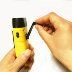 Solar Powered Flashlight Hand Crank Dynamo Rechargeable LED Light Lamp Charging
