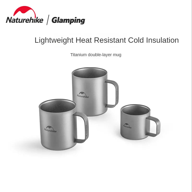 Naturehike Outdoor Titanium Water Cup Camping Portable Anti scalding and cold