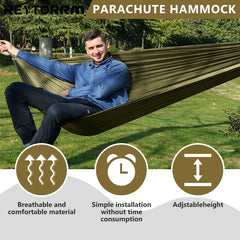 Single Camping Hammock 220x100cm Durable Safety Adult Indoor Outdoor Hanging