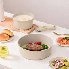 1PC Non-stick Detachable Medical Stone Pot Set White Nesting Household Cookware