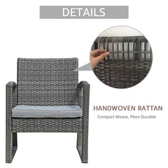 JARDINA 3PCS Outdoor Patio Furniture Set Outdoor Wicker Conversation Set Rattan Chair