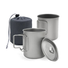 Ultralight Camping Mug Titanium Cup Tourist Tableware Picnic Utensils Outdoor Kitchen