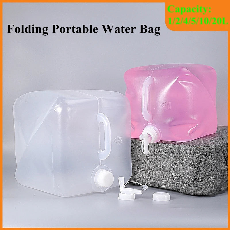 1/2/4/5/10/15/20L Foldable Water Tank Camping Portable With Faucet Water Bag Car