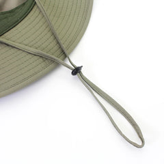 Wide Brim Men Women Bucket Hat With String Waterproof Outdoor Fishing Hunting Hat
