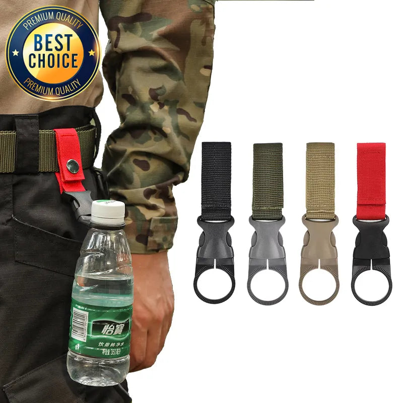 Webbing Buckle Hook Water Bottle Holder Clip Outdoor Military Nylon EDC Climb Carabiner