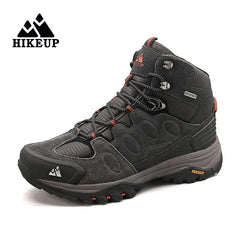 HIKEUP High-Top Men Hiking Boot Winter Outdoor Shoes Lace-Up Non-slip Sports Casual