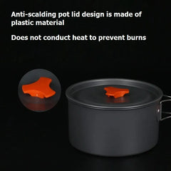 Camping Cookware Set Aluminum 2-8 Person Portable Outdoor Tableware Cookset