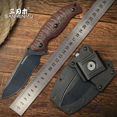 SANRENMU S745 Fixed Blade Knife Straight Knife 14C28 Outdoor Knife Camping Utility Tool