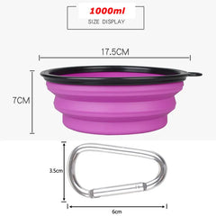 1000ml Large Collapsible Dog Pet Folding Silicone Bowl Outdoor Travel Portable Puppy