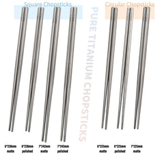 TiTo Outdoor Camping Tableware Titanium Alloy 6mm / 7mm  Hollow Chopsticks for Hiking