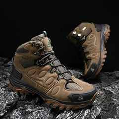 HIKEUP High-Top Men Hiking Boot Winter Outdoor Shoes Lace-Up Non-slip Sports Casual