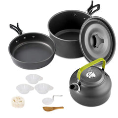 Camping Cookware Set Aluminum Nonstick Portable Outdoor Tableware  Kettle Pot