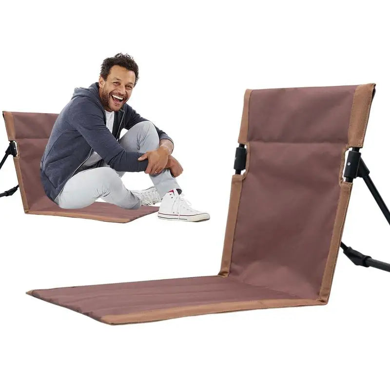 Outdoor Beach Lazy Chair Camping Folding Backrest Chair Comfortable Stadium Seats