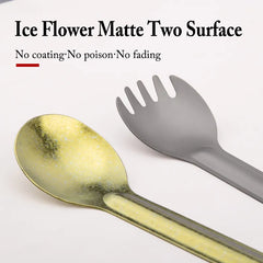 TiTo Titanium Spork Spoon Long Handle Outdor Camping tableware Portable Ultralight