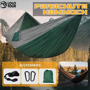 Portable Parachute Hammock 260x140cm 24 Color 2 People Camping Survival Outdoor