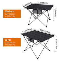 Ultralight Portable Folding Camping Table Compact Roll Up Tables with Carrying Bag