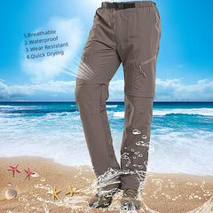 Summer Tactics Mens Quick Dry Pants Outdoor Tactical Waterproof Removable Pants